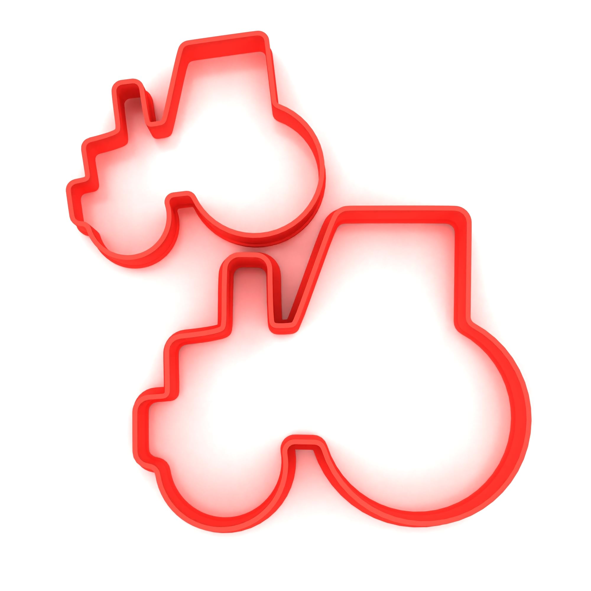 Custom Cutters Tractor Shape Cookie Cutters | Set of 2 Plastic Cutters for Baking, Fondant, Clay, Pastry, Icing, Jewellery (5CM + 8CM)
