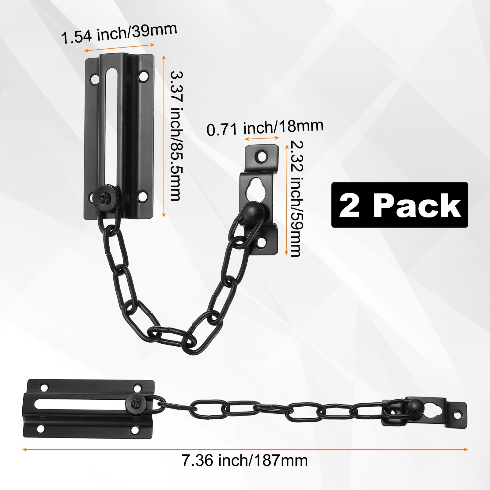 M METERXITY 2-Pack Door Chain Lock - Image 3
