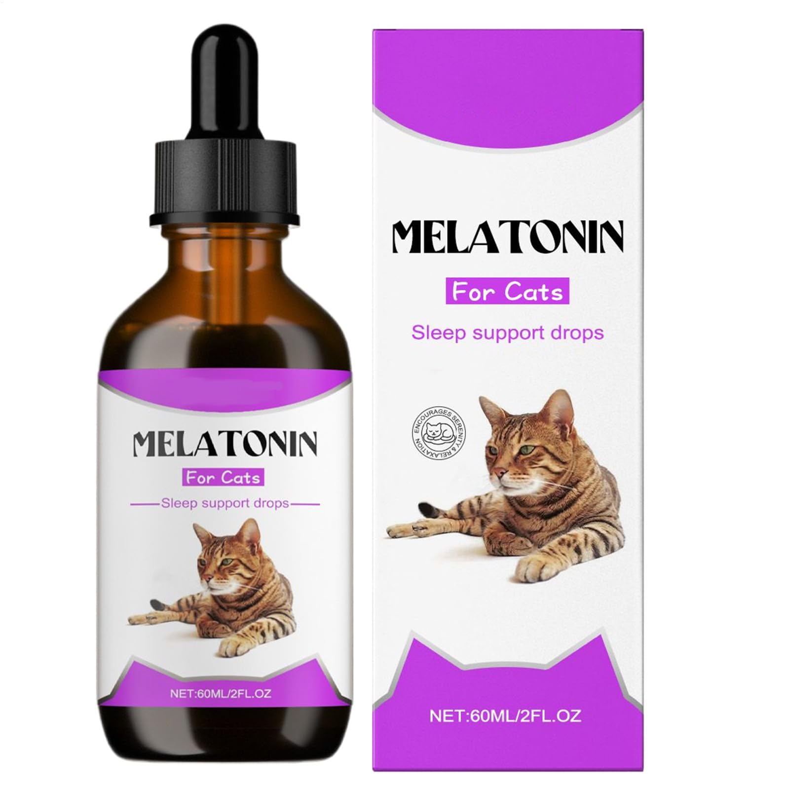 Cat Sedative | 60ml Grooming Sedative for Kitten Relieving,Anti-Aggression Sleep Support Supplement for Bathing Meowing Sleeping Daily Night Thunderstorm Travel Indoor