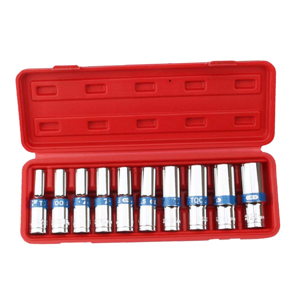 10 szt. 1/5.1 cm Hex Drive Deep Impact Socket Ręczny klucz pneumatyczny z grzechotką
