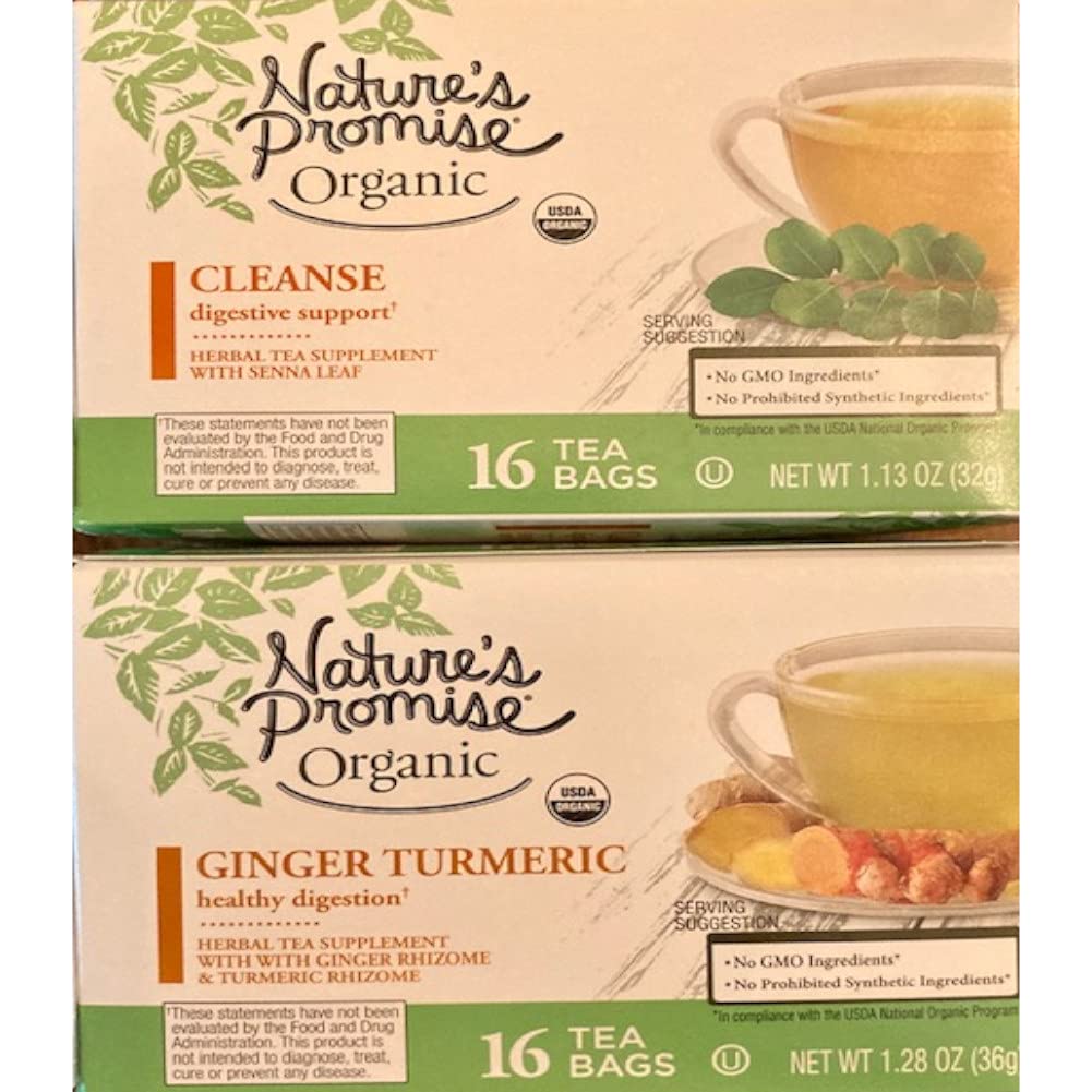 Nature's Promise OrganicDigestive Support Tea Bundle (Pack of 2 = 32 tea bags)--Support for a healthy digestive system