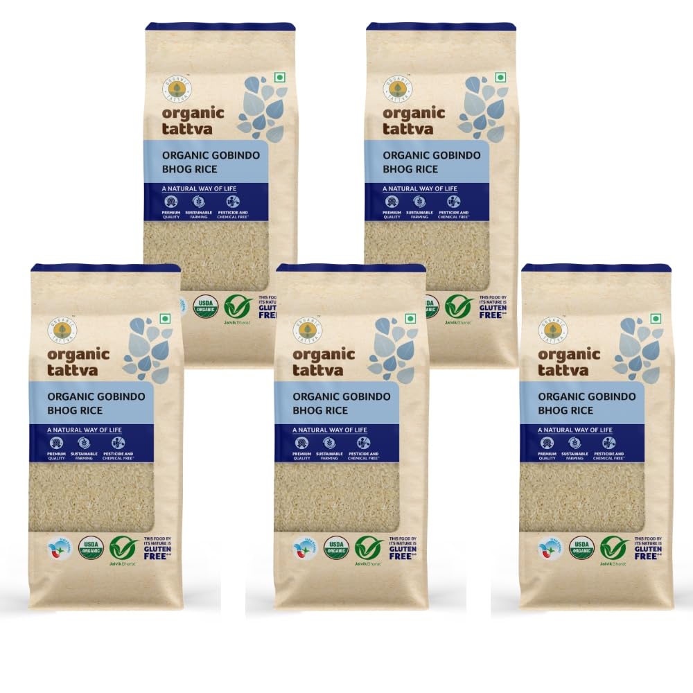 ORGANIC TATTVA Organic Gobindobhog Rice 5Kg|100% Vegan,Gluten Free And No Preservatives|Flavorful And Aromatic Rice(Pack Of 5) (B0CBXB7941) Amazon Price History, Amazon Price Tracker
