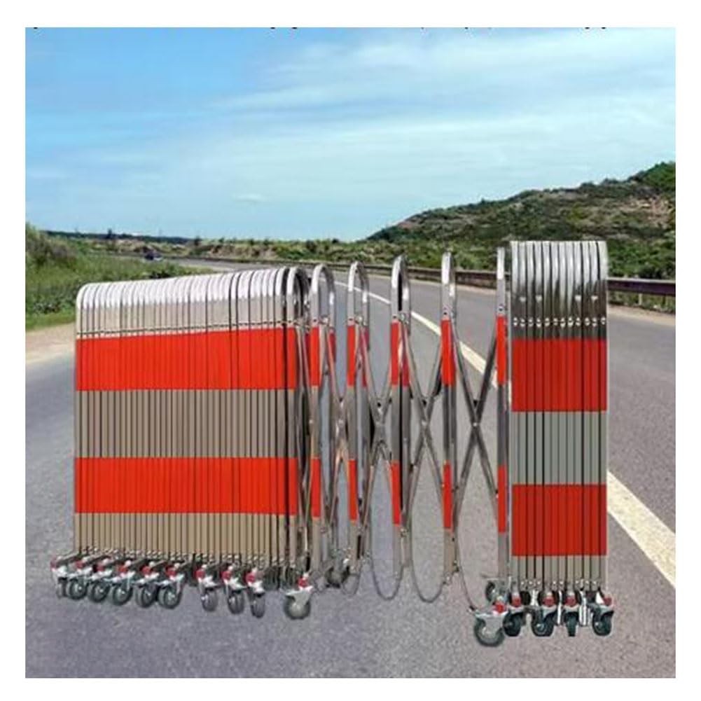 Barrière pliable rétractable avec roulettes pour sécuriser les accès