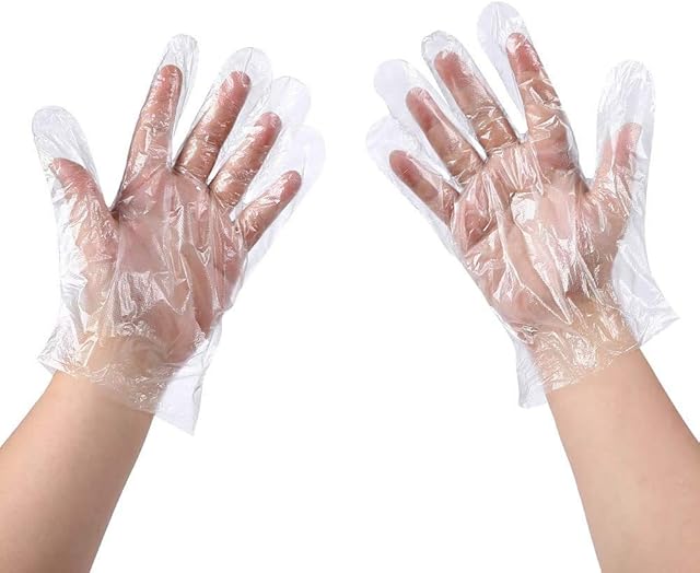 HOT PACK 1000 X PE Gloves Disposable Plastic Gloves Transparent One Size Fits All Waterproof for Cleaning Safety Food Handling Latex Free, Powder Free - 1000PCS In Manufacturer Sealed Packaging
