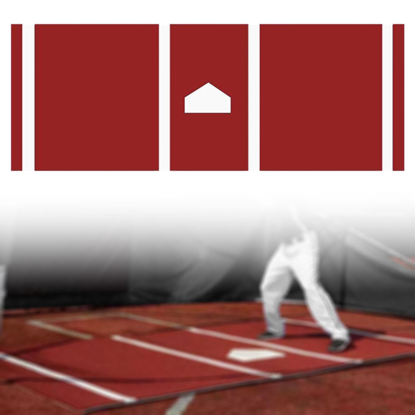 kowaku Baseball Softball Hitting Batting Mat Softball Turf Training Mat Anti Slip Portable for Batting Stance Practice for Teenagers, red