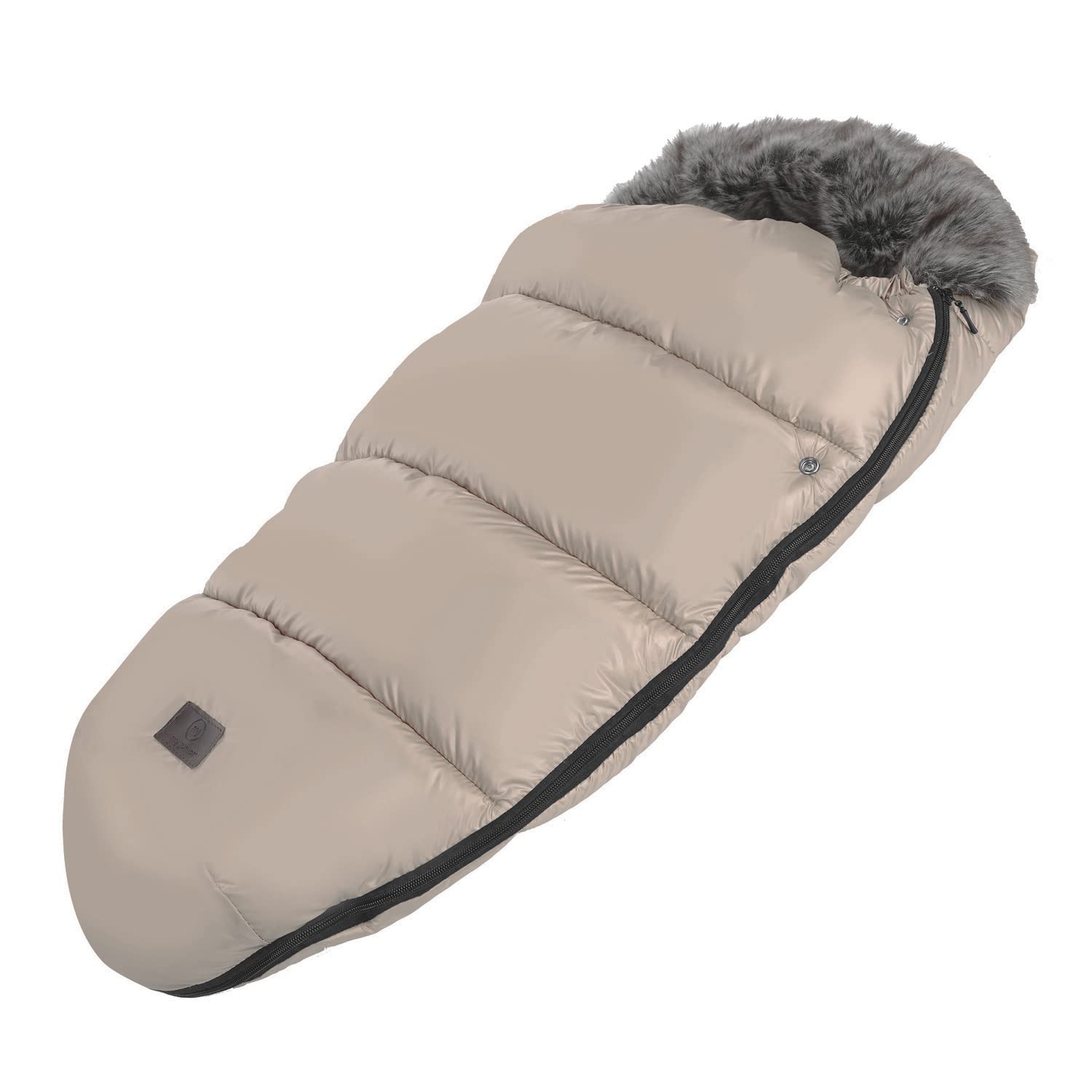my junior® Lunar Fußsack | kuscheliger Fleece-Innenstoff | inkl. Gurtschlitze für Kinderwagen und Buggy mit 5-Punkt-Gurtsystem - Chai Latte