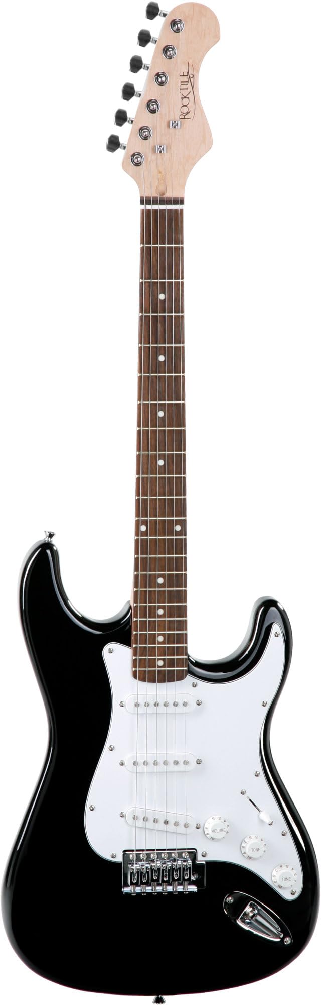 Rocktile Sphere Classic Black E-Gitarre Set (E-Gitarre im ST-Design, inkl. Gigbag, Kabel, Plektren, Gitarren Schule mit CD & DVD & Saiten) Schwarz