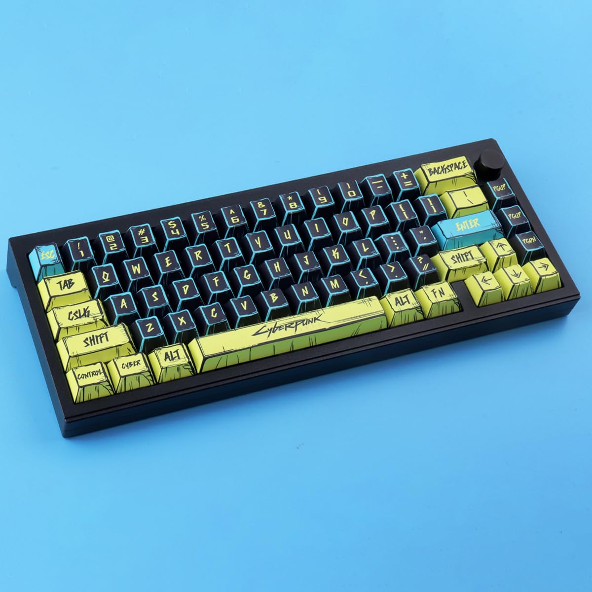 JakeTsai Keycap PBT, 146 tasti sublimati con profilo Cherry Cyberpunk 2077 stile manga set per interruttori magnetici Cherry layout ISO/ANSI