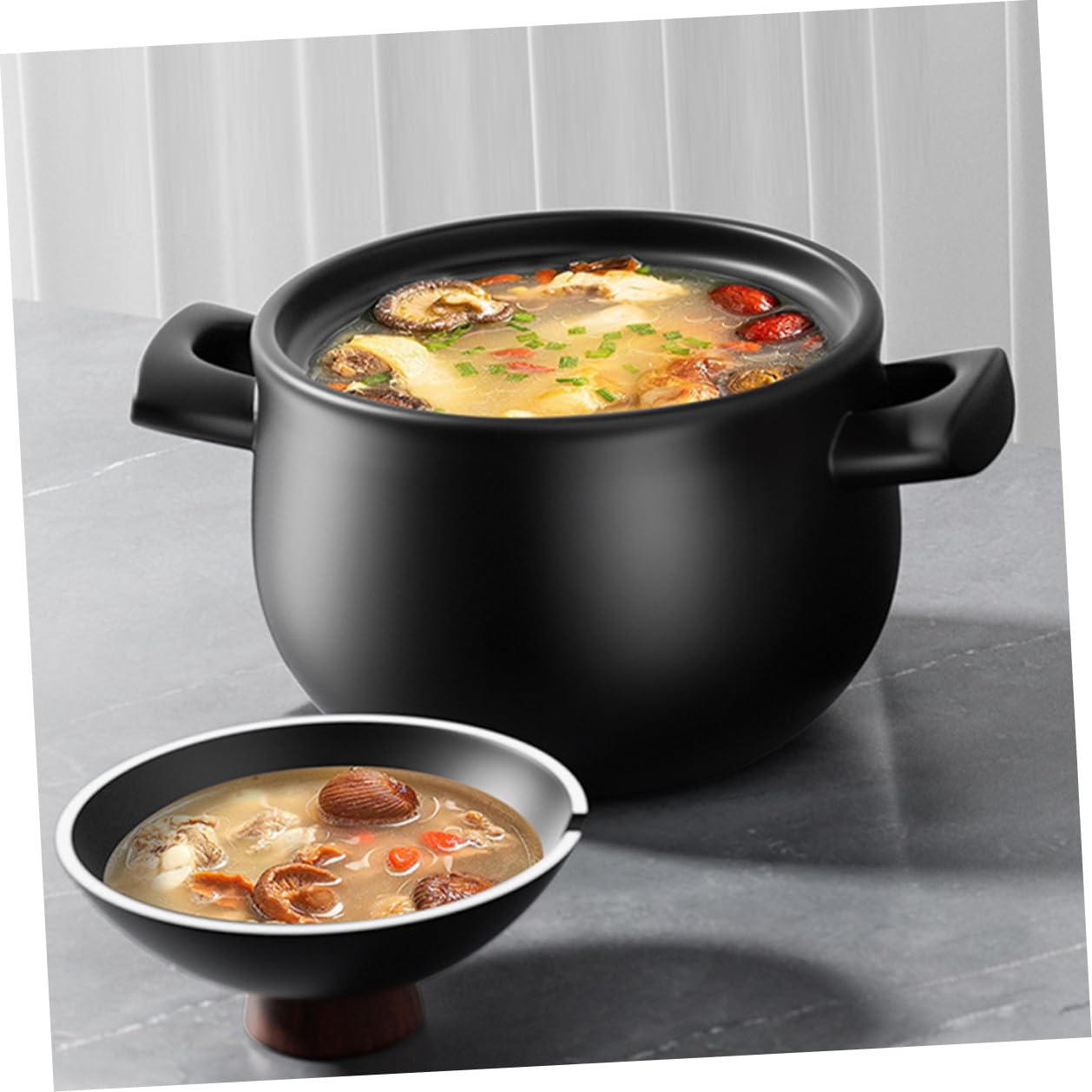Homoyoyo Pentola in Ceramica 18L per Stufati e Zuppe Casseruola Resistente per Fornello a Gas con Superficie Antiaderente Liscia Utensili da Cucina per Uso Domestico e Ristoranti