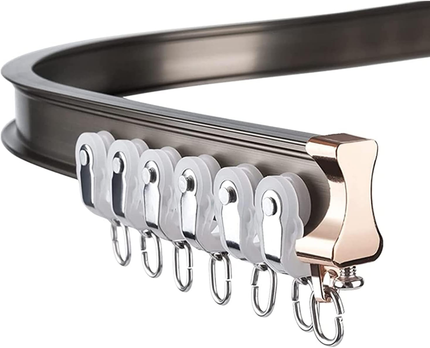 Bendable Curtain Track with Fittings, Flexible Apartment Ceiling/Wall Mount Rail System for Room Separation, Curved Track Curtain Kits (Ceiling Mount 50cm/1.6ft)