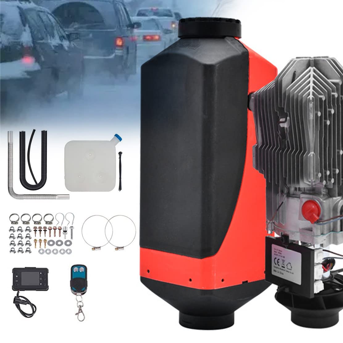 Zestaw Nagrzewnicy Powietrza Na Olej Napędowy 5Kw, Ogrzewanie Postojowe, Nocna Nagrzewnica Na Olej Napędowy Z Przełącznikiem Lcd, Pilotem I Tłumikiem, Do Samochodów Kempingowych łodzie,SingleHole