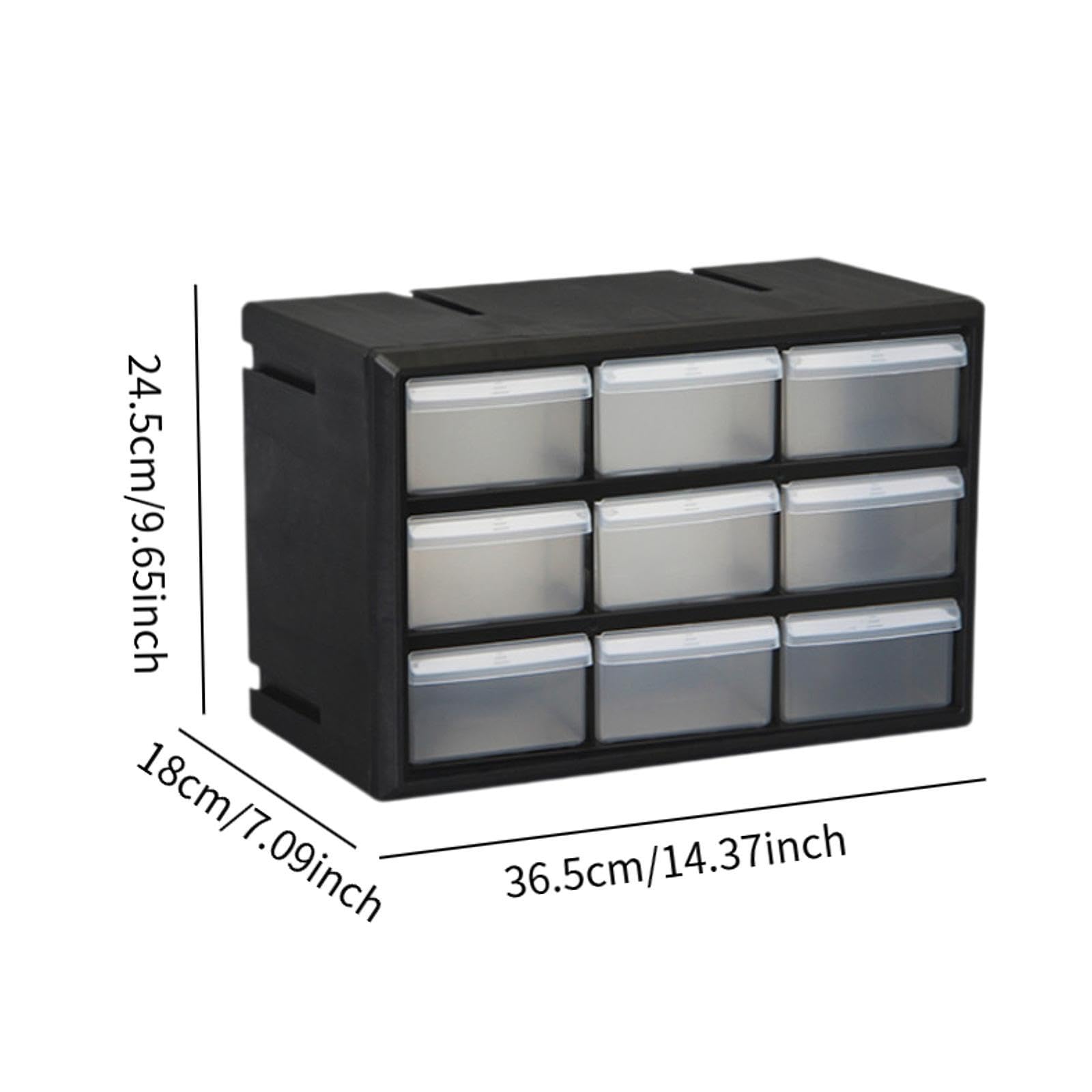 Organizador de Cajones para Armario, Organización de Garaje, Caja de Herramientas de Pared para Tuercas, Objetos Pequeños, Tornillos, Y Maquil, 9 Cajones