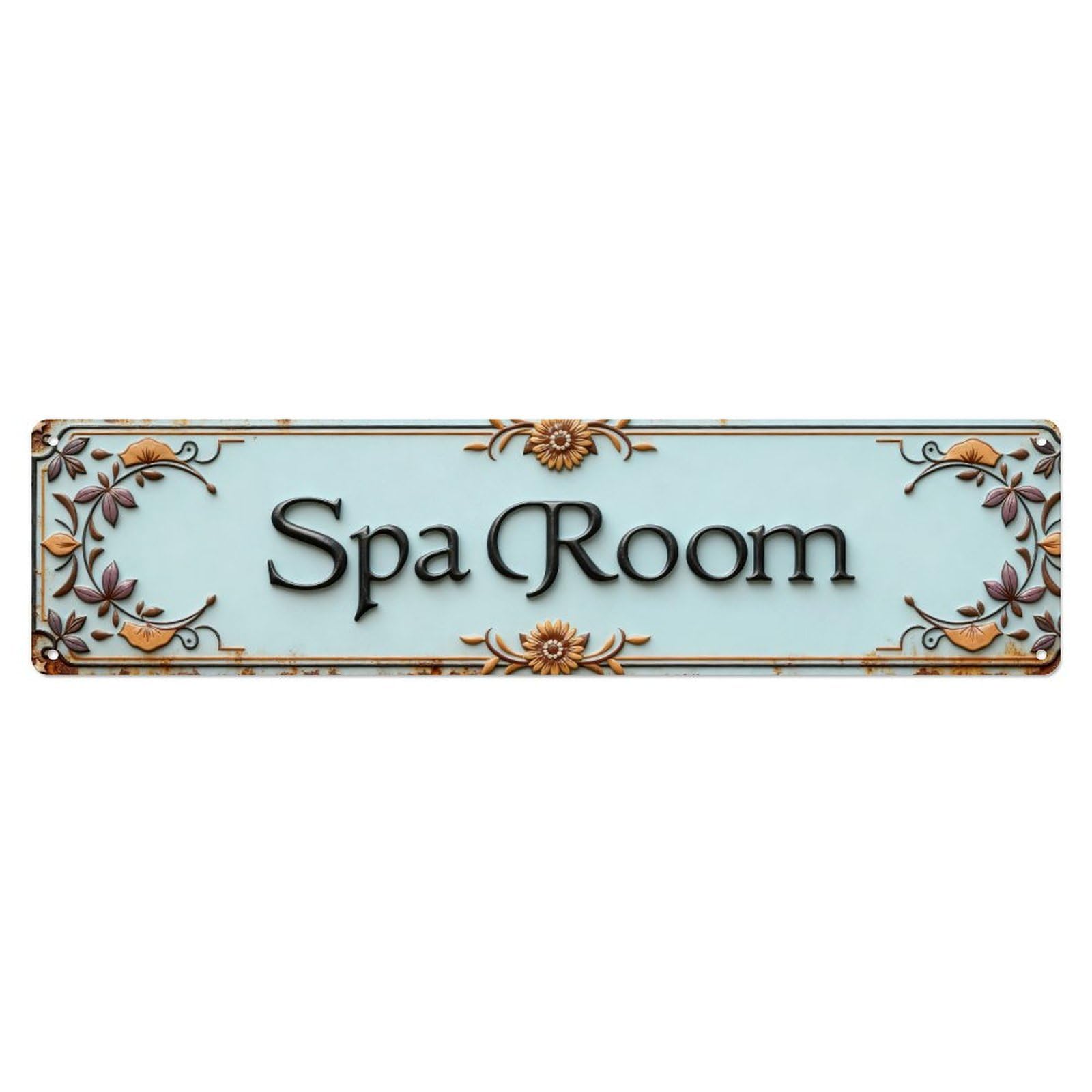Floral Ornamental Border Design Pattern Metal Tin Sign Plaque