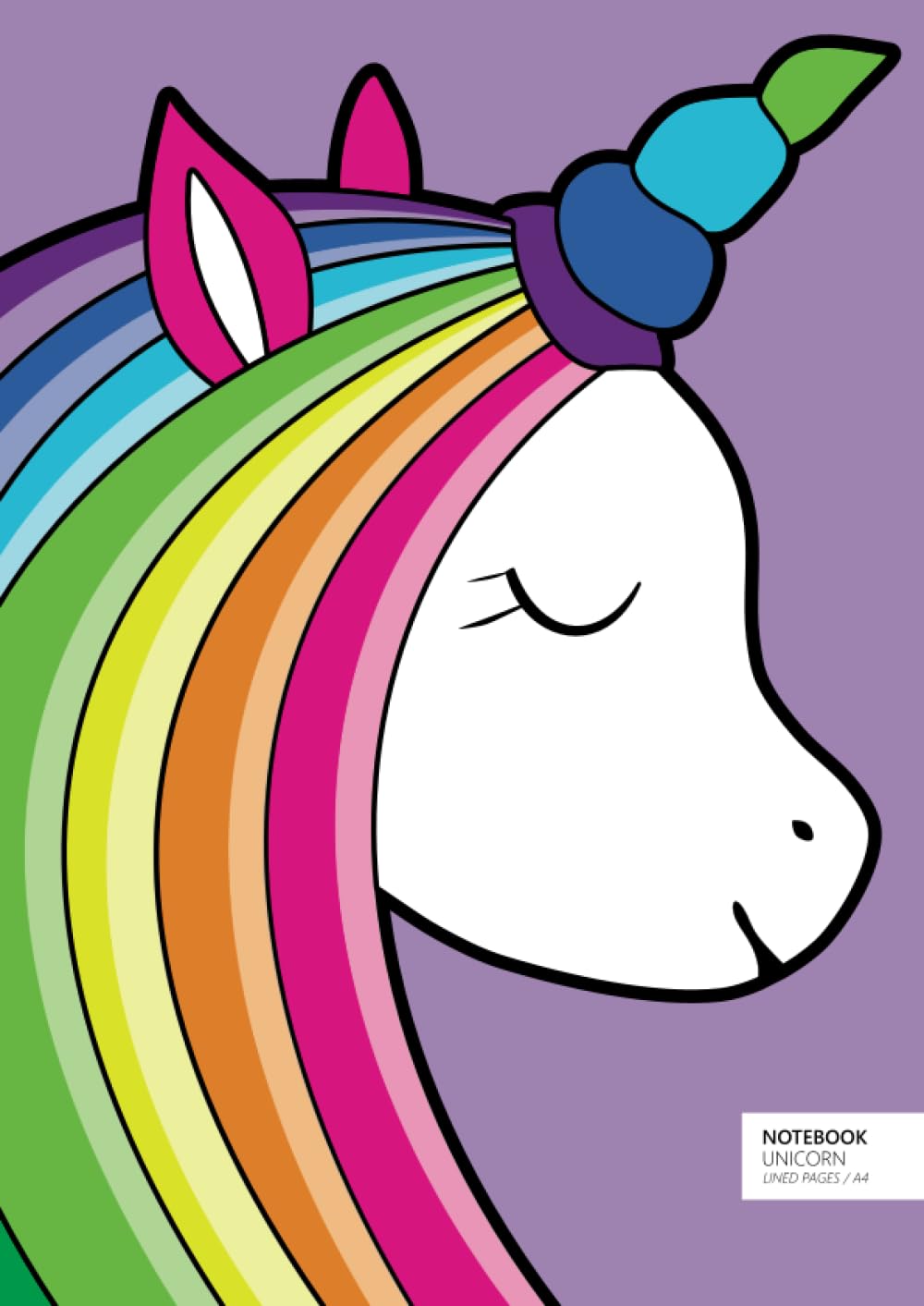 Unicorn Notebook - A4: (Violet Edition) Fun notebook 192 lined pages (A4 / 8.27x11.69 inches / 21x29.7cm)