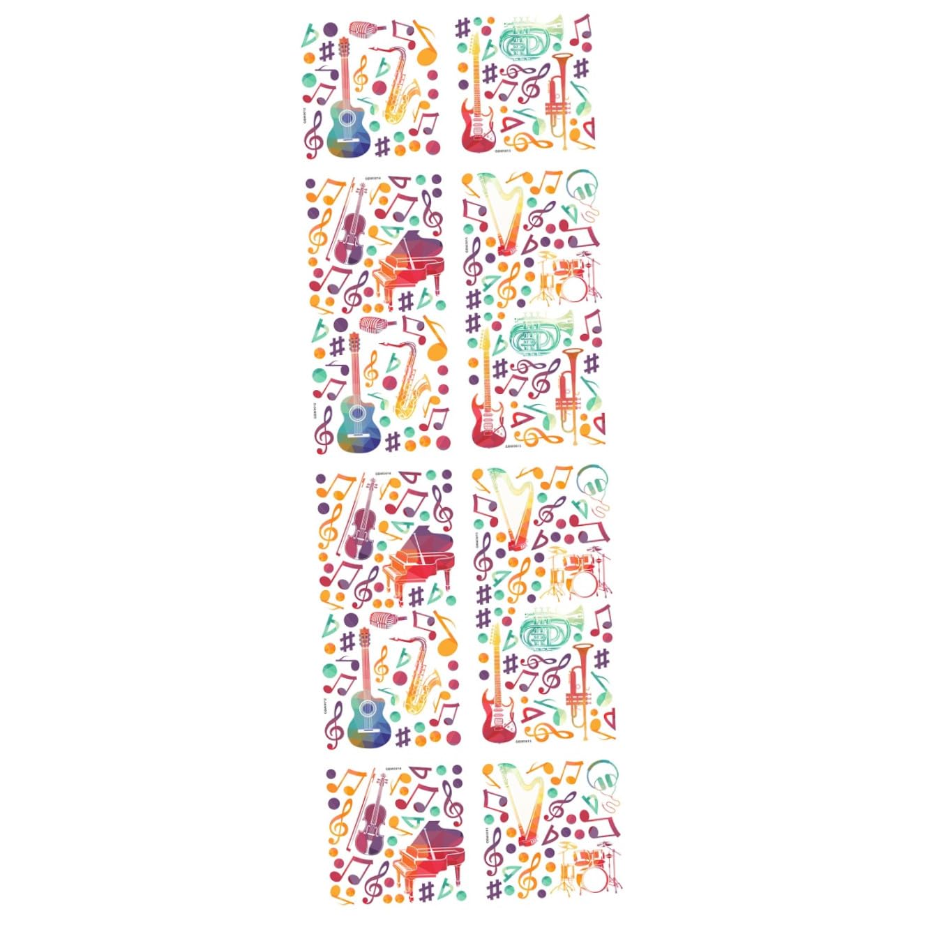 Mipcase 3 Set Adesivi Decorativi Con Note Musicali Stickers Camera Da Letto Adesivo Muro Decorazioni Per L'aula Di Musica Adesivo Per Aula Di Musica Adesivi Murali Per Camera 4 Pezzi*3