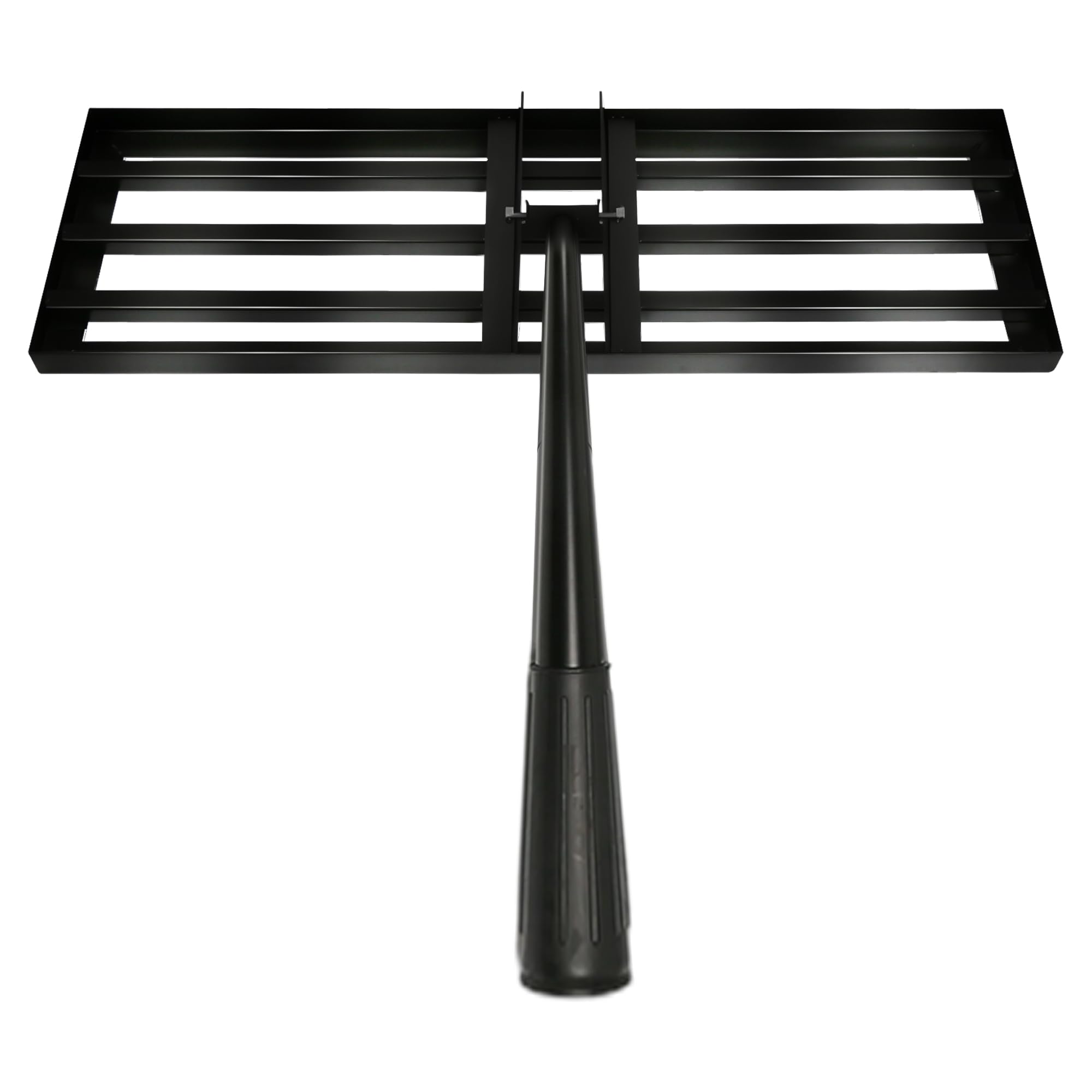 【75 x 25 cm】 Rastrello livellante per prato con manico telescopico da 2 m e sistema di presa a manopola (a prova di colpa) – raschietto per prato in acciaio inox per un facile livellamento di prato