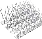 PANGCH Bird Spikes,Stainless Steel Bird Spikes Metal Bird Spikes Fence Spikes Easy to Install - 5 Strips 4.1 Feet Coverage