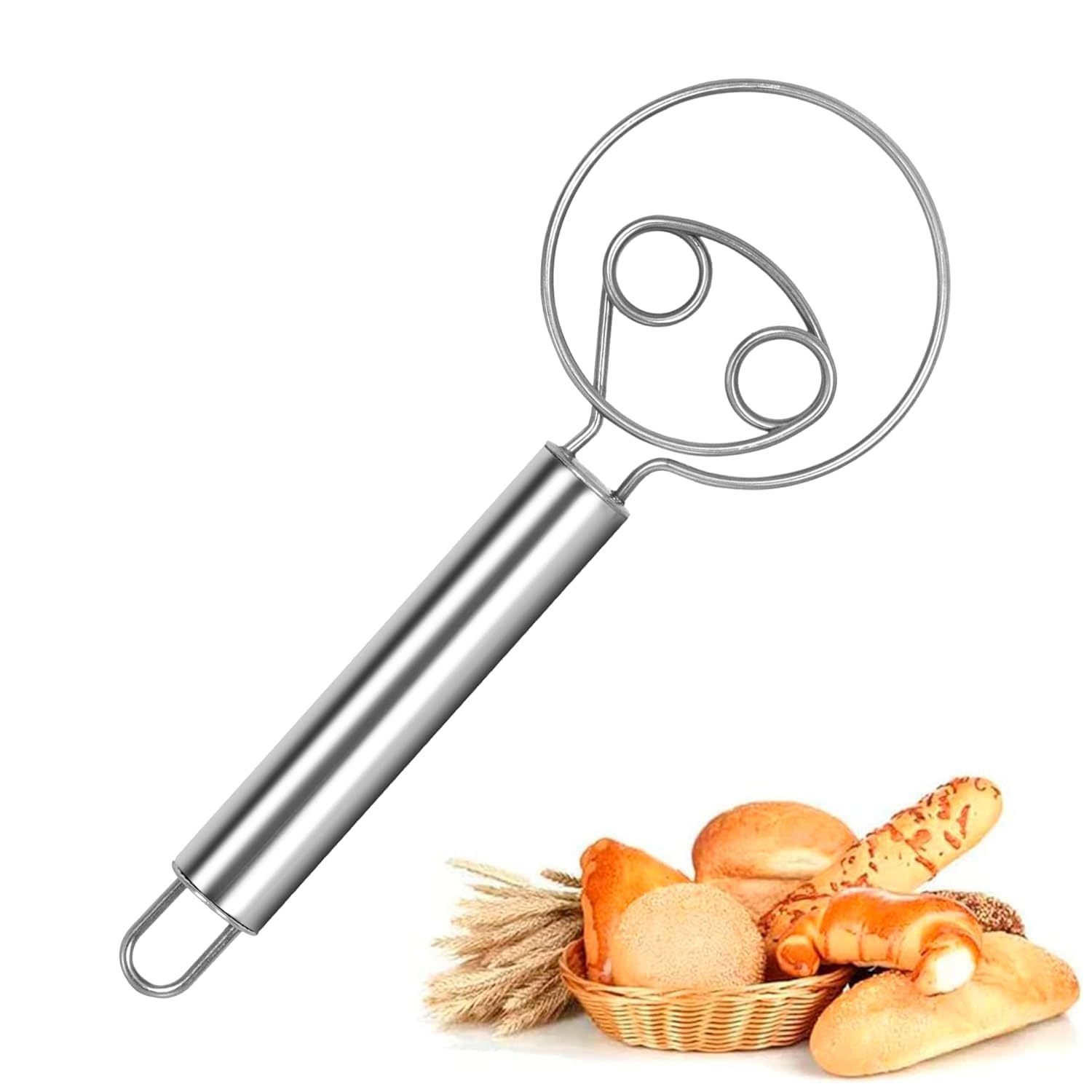 stainless steel atta maker, dough mixer, baking tools beater, roti atta blender, flour mixer for bread, cake, pizza dough.(1pcs)