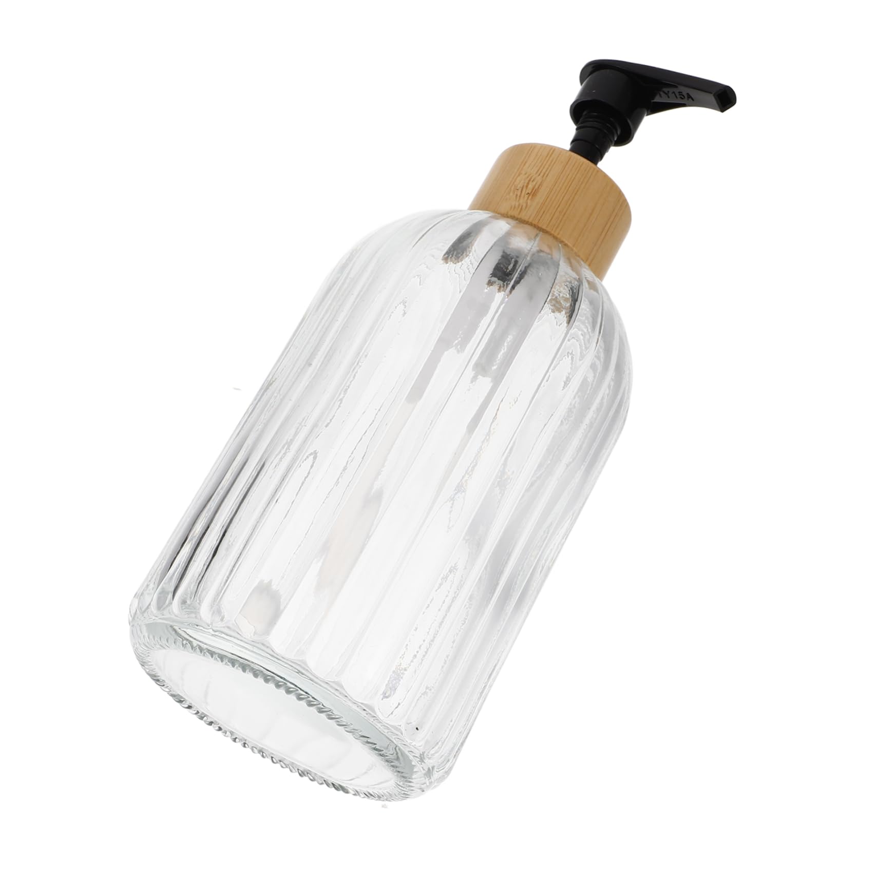 Wakauto 400ml Refillable Glass Soap Pump Bottle Versatile Shower Bath Dispenser for Hand Dish Soap