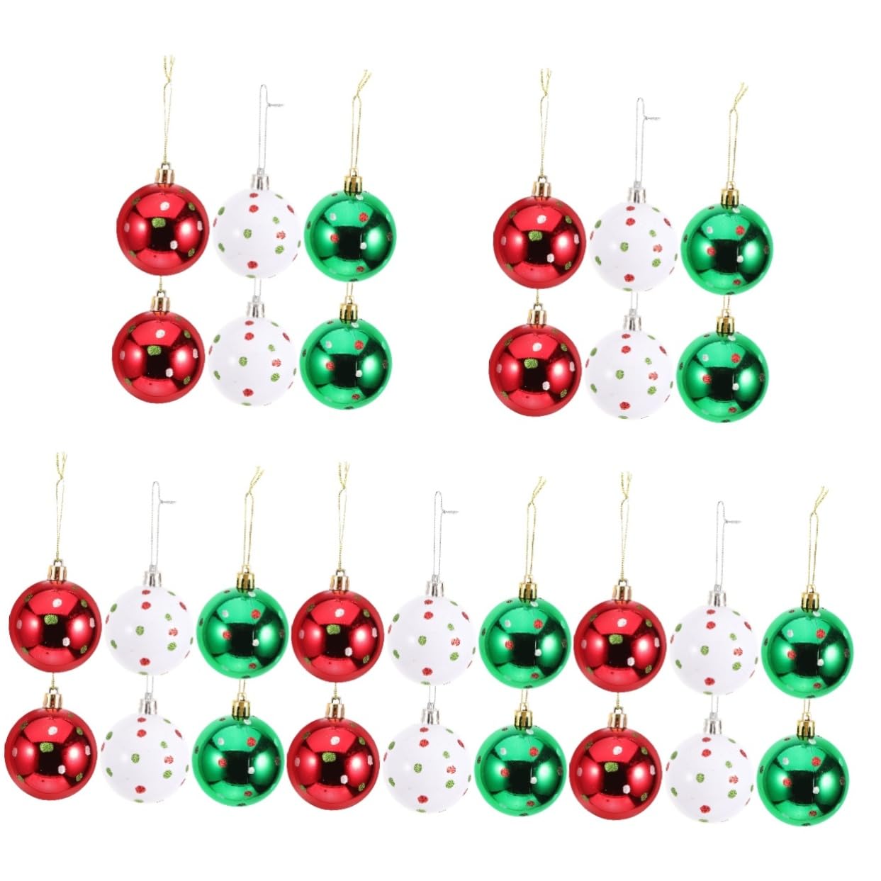 Cabilock 5 Series Bolas De Colgantes De Adornos De Árbol Puntos Decoración para Fiestas Y DIY 6 Piezas X 5
