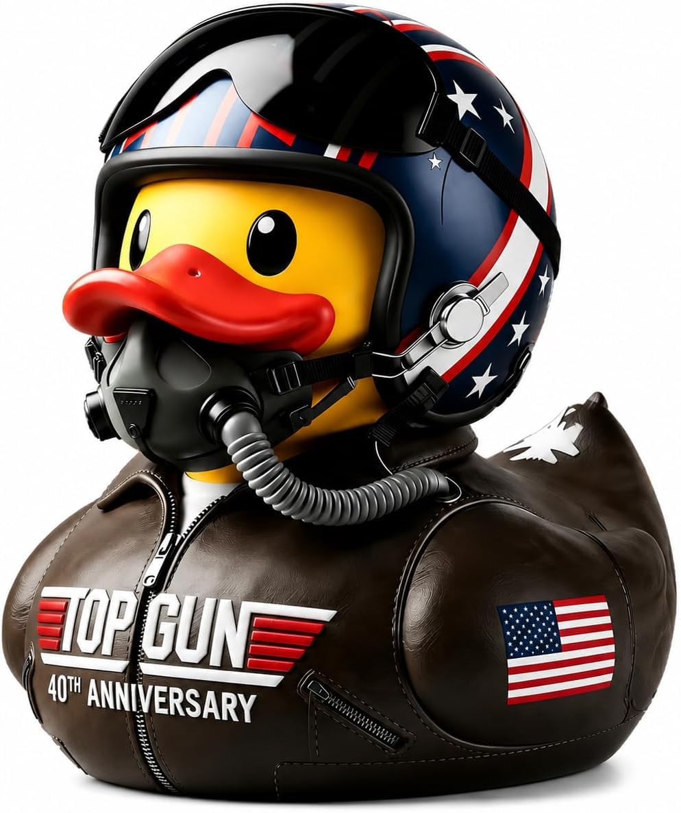 kivimico Pilot Duck Figurine, Funny Aviator Duck Desk Decor