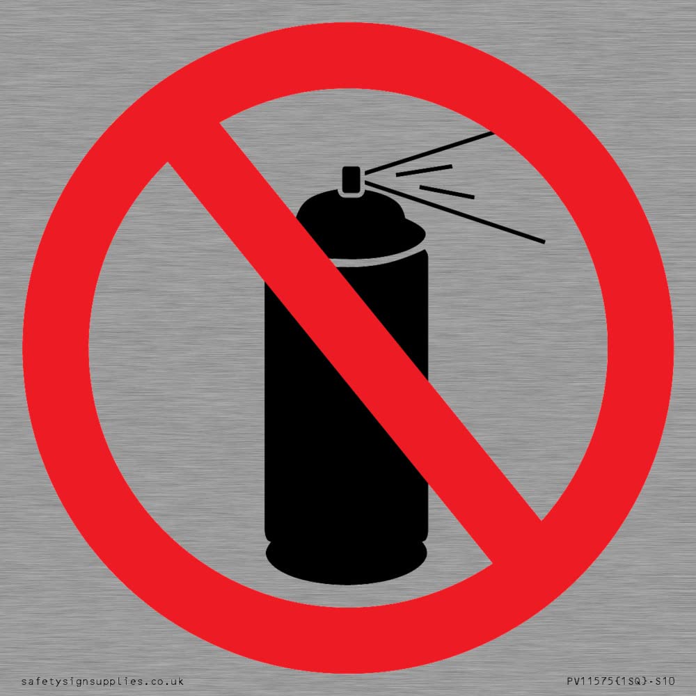 P906 Prohibition: No aerosol Sign - 100x100mm - S10