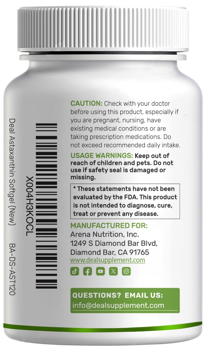 DEAL SUPPLEMENT Astaxanthin 24mg Per Serving, 120 Softgels — Amazon image 7