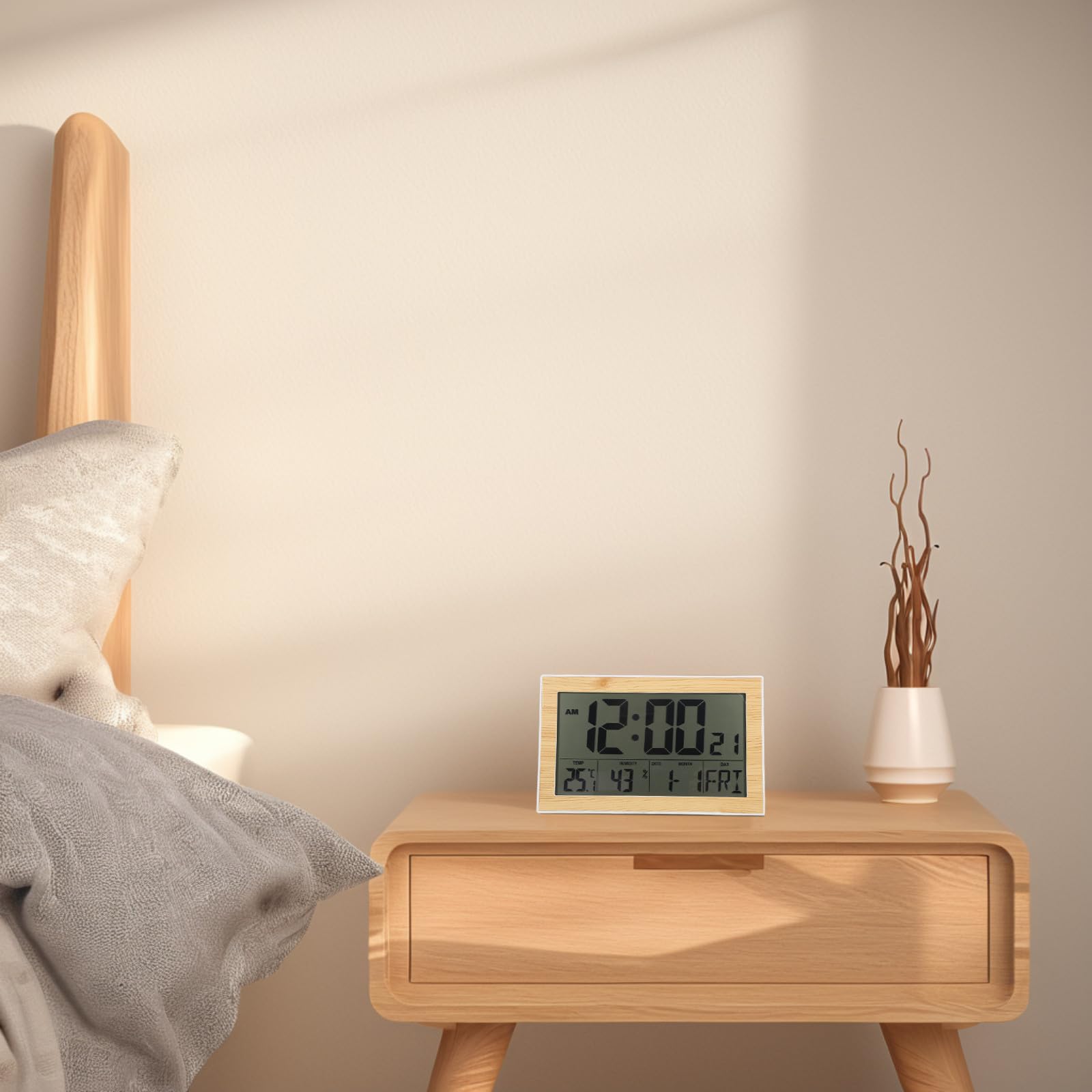 Reloj Despertador Digital de Pared y Escritorio Abs Compacto Temperatura