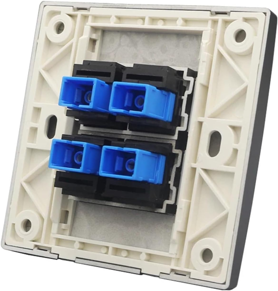 Black 4-port SC-SC UPC wall plate female SC fiber optic connector socket 86x86mm