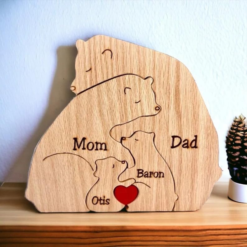 WoodGala Wooden Bear Family Puzzle | Family of 4 | Best-image-11