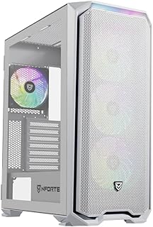 Nfortec Krater X Torre Gaming E-ATX con 4 Ventiladores A-RGB, Frontal mallado, controladora RGB – Color Blanco