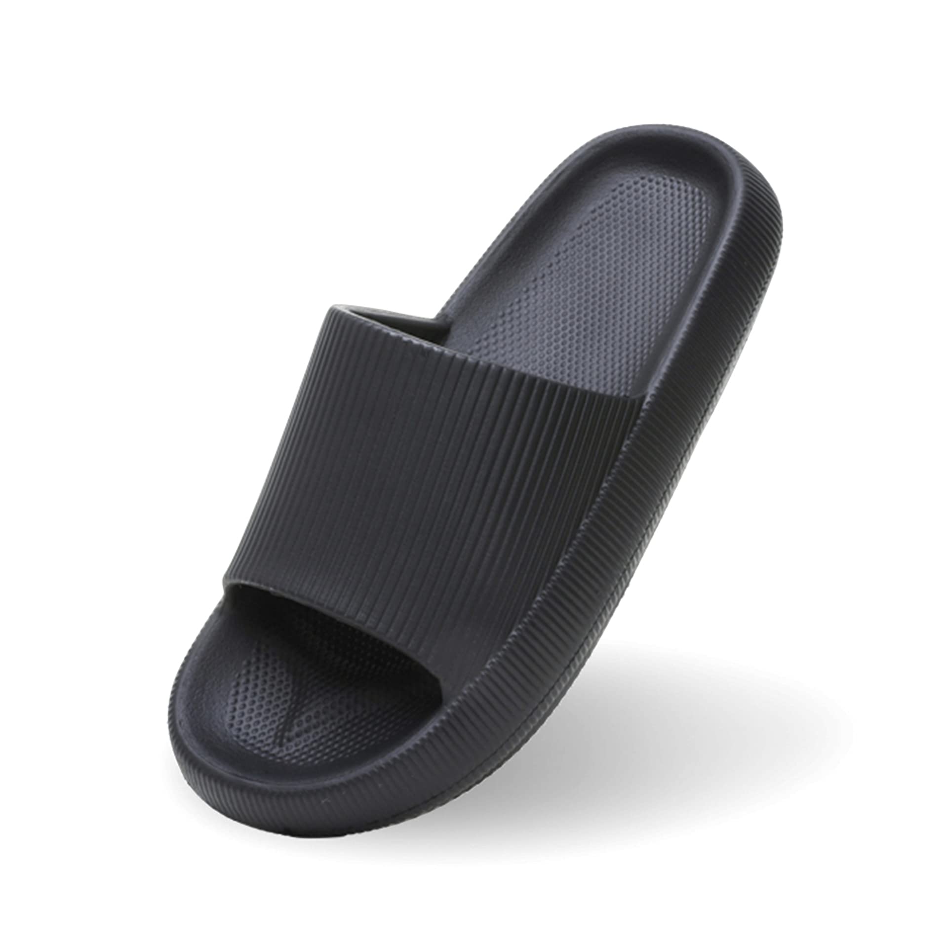 Stunner Slippers for Women and Men Bathroom Slipper Quick Drying Non-Slip Open Toe Soft Thick Sole Sandals House Slipper for Indoor & Outdoor Gray