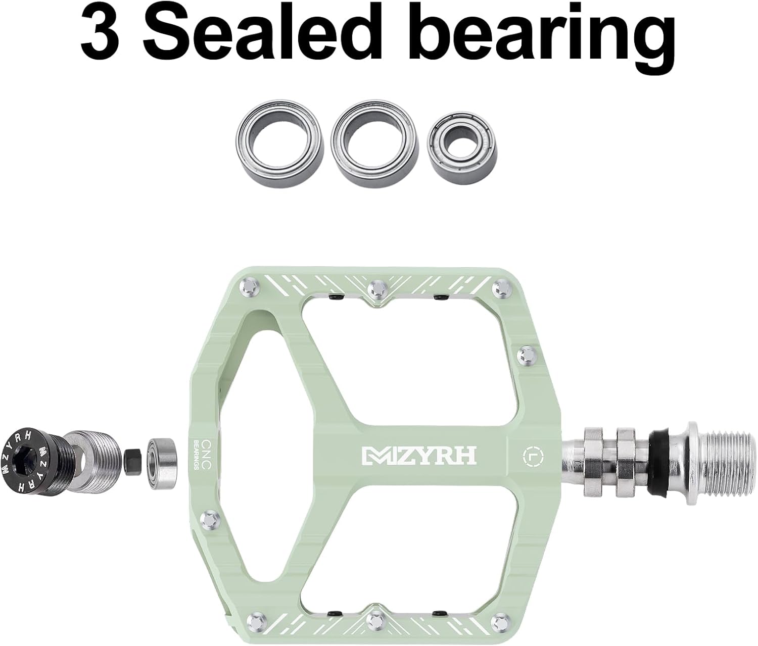 MZYRH Mountain Bike Pedals MTB Pedals,9/16" Non-Slip Lightweight Aluminum Alloy Bicycle Pedals for Road Mountain BMX MTB
