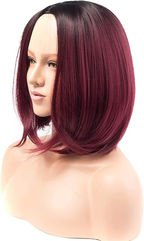 Amazon Co Jp パーティーのウィッグファッションの合成ショートヘアコスプレ赤かつらストレートヘア毎日のかつら Size 12inches ビューティー