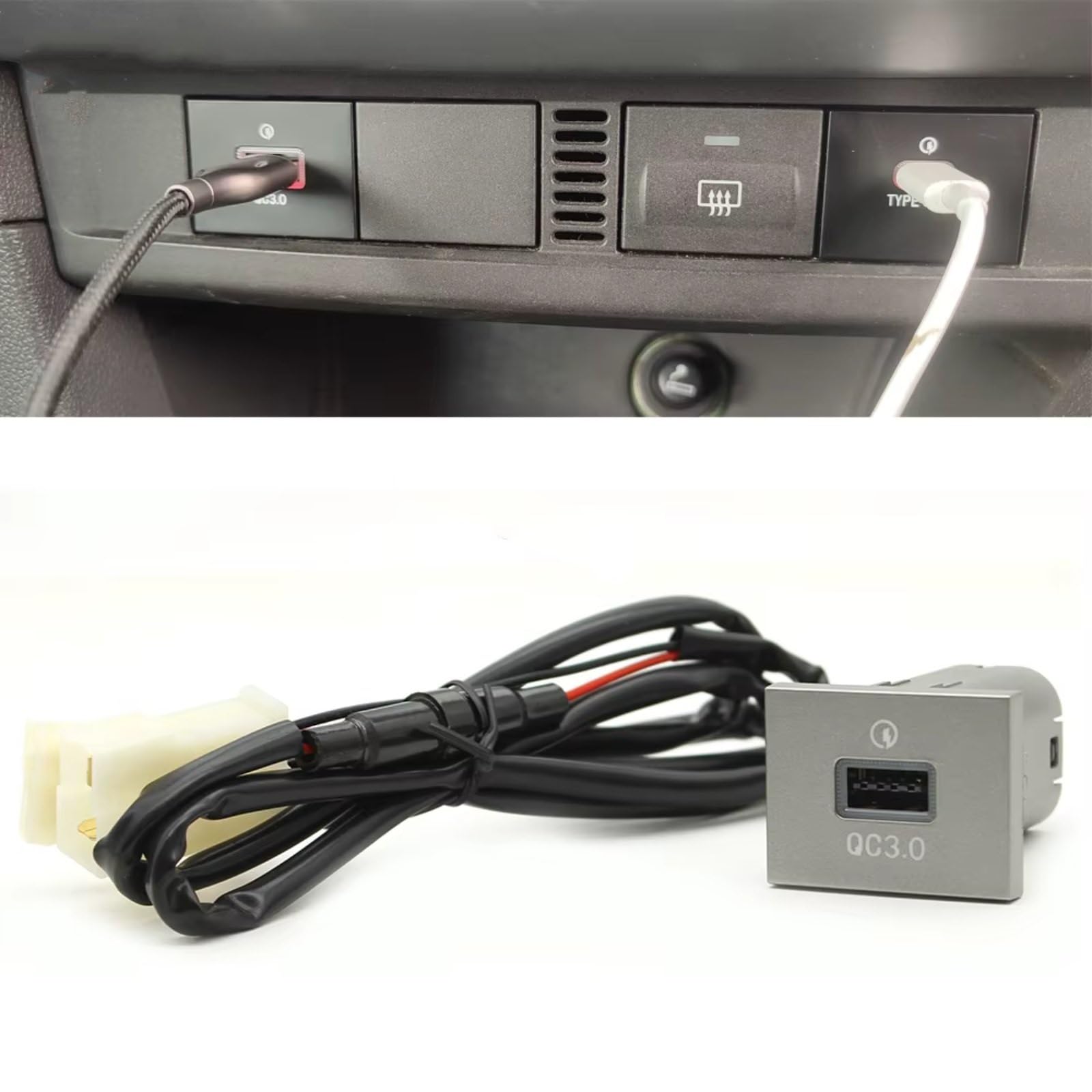 Centro De Puerto USB Compatible Con Ford Para Focus 2 Mk2 2009 2010 2011 12V 24V Cargador Coche Carga Rápida QC3.0 Adaptador Carga Teléfono Interfaz USB AUX Automóvil