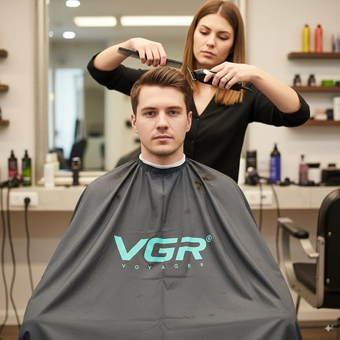 Capa de barbero impermeable VGR profesional negra miniatura 6