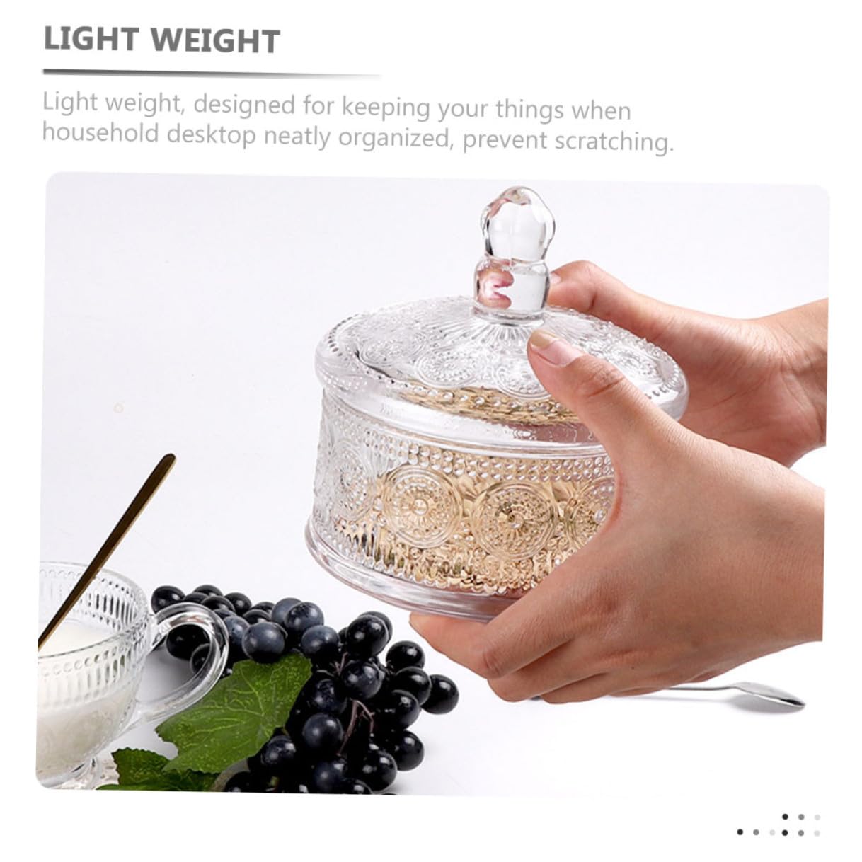Abaodam Portagioie in Vetro a 3 Livelli per Accessori e Frutta Secca