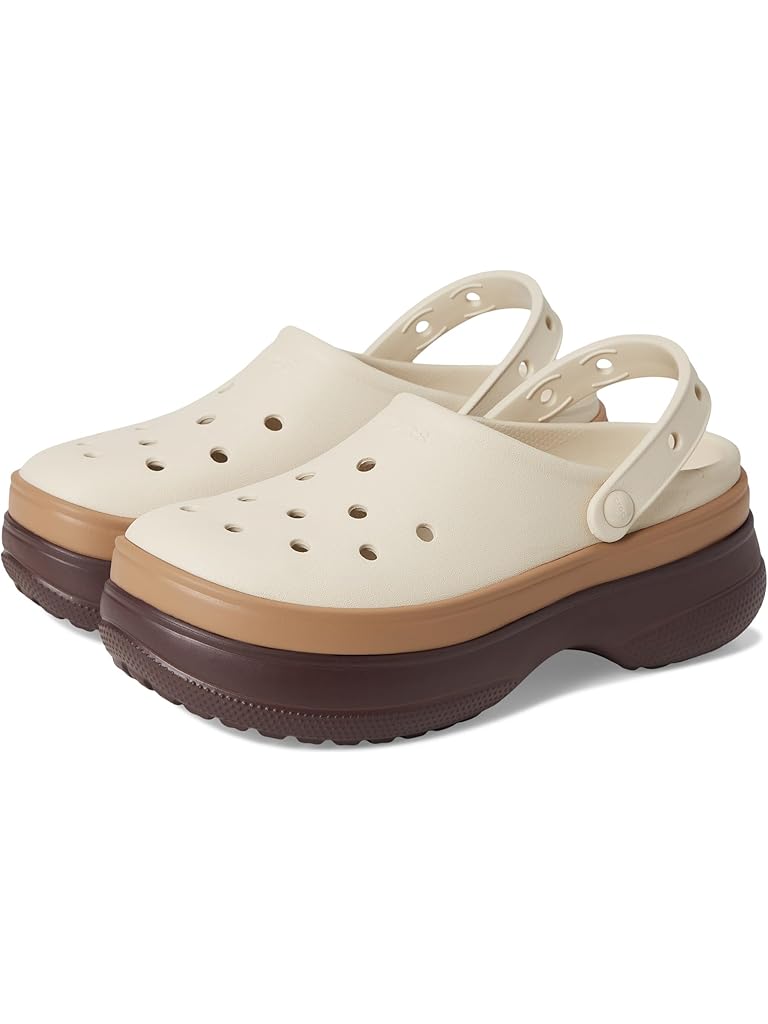 Brown Crocs Classic Stacked Clogs Platform Platform
