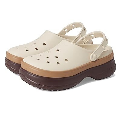 Crocs Classic Stacked Clogs Platform Platform Clog Shoes Mocha