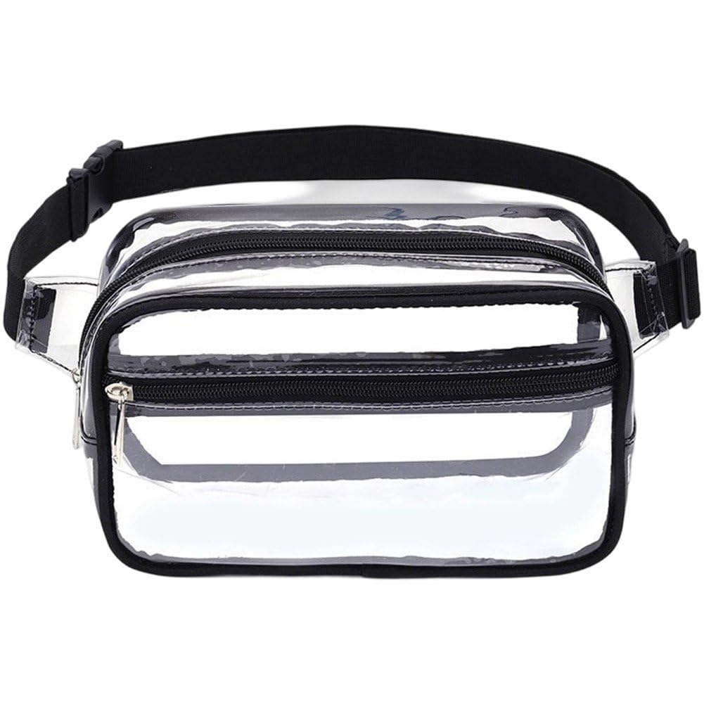 hzzsbu Clear Pack for Stadium Events, Transparent Waist Pack for Concerts, Sports Games Day & Travel Stadium Approved Transparent Bag