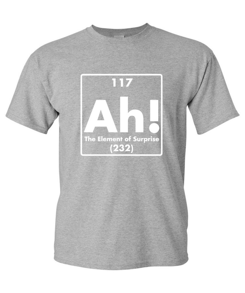 Ah! The Element of Surprise | Mens Graphic T-Shirts Funny | Cool Graphic Tees Men Vintage | Novelty Sarcastic Funny T Shirt