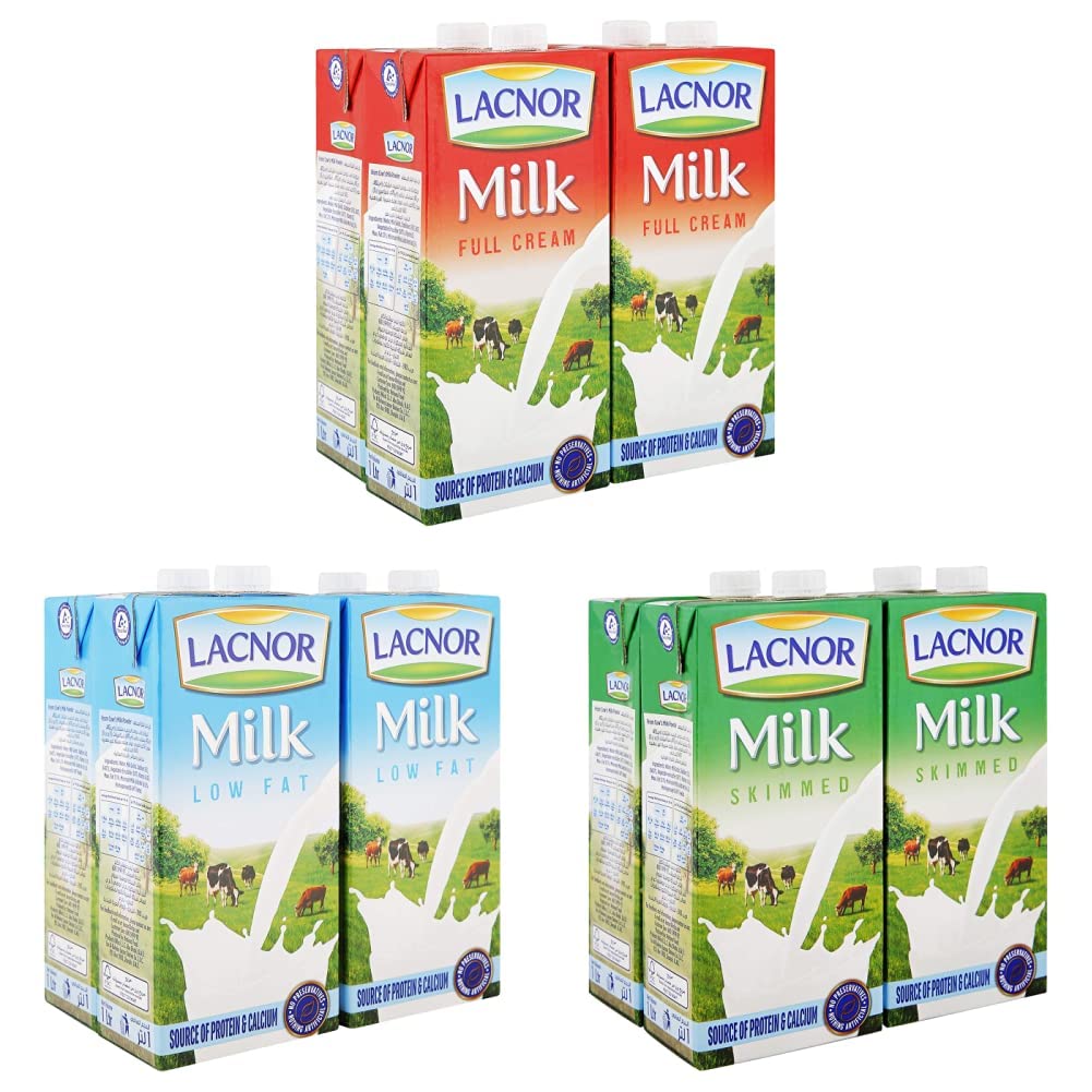 Buy LACNOR Full Cream Milk 1 Litre & LACNOR Milk Low 1 Litre