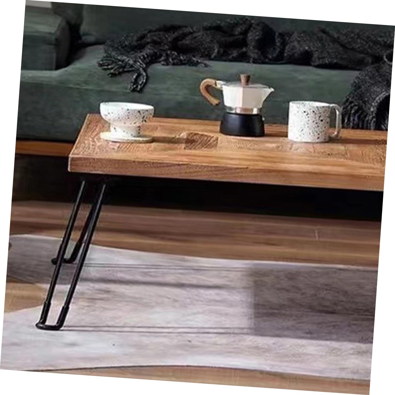 Schreibtischbein Klappbar aus Schwarzem Eisen Robust und Multifunktional 4 Stück Klappbare Tischbeine für Couchtisch und Nachttisch Geeignet