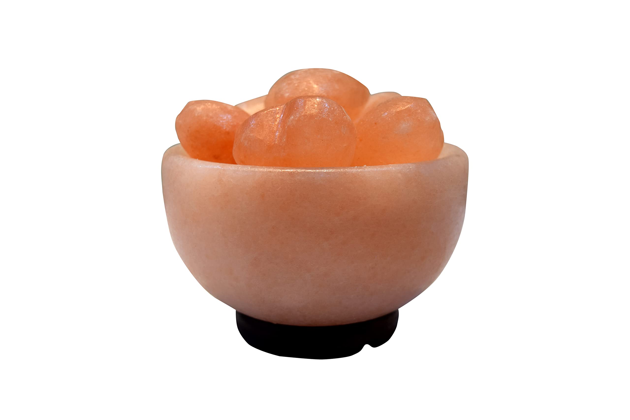 Pink Hill Fire Bowl Shape with Heart Chunks 2-3 Kg Himalayan Salt Lamp