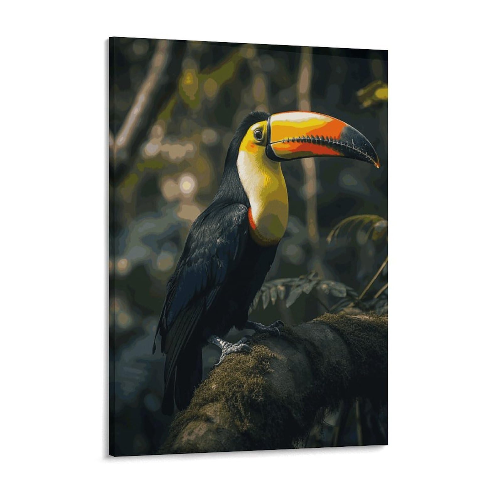 Colorful Toucan Canvas Wall Art for Bedroom 18x24inch Canvas Prints Artwork for Walls Modern Picture Artwork Painting for Living Room Aesthetic Wall Paintings for Bathroom Kitchen Office Deco