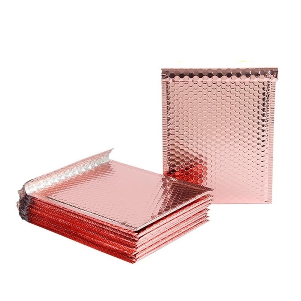Lote de 20 sobres acolchados de burbujas de oro rosa, bolsas aluminizadas for correo, sobres de envío acolchados.(Rose gold,13 * 18cm)