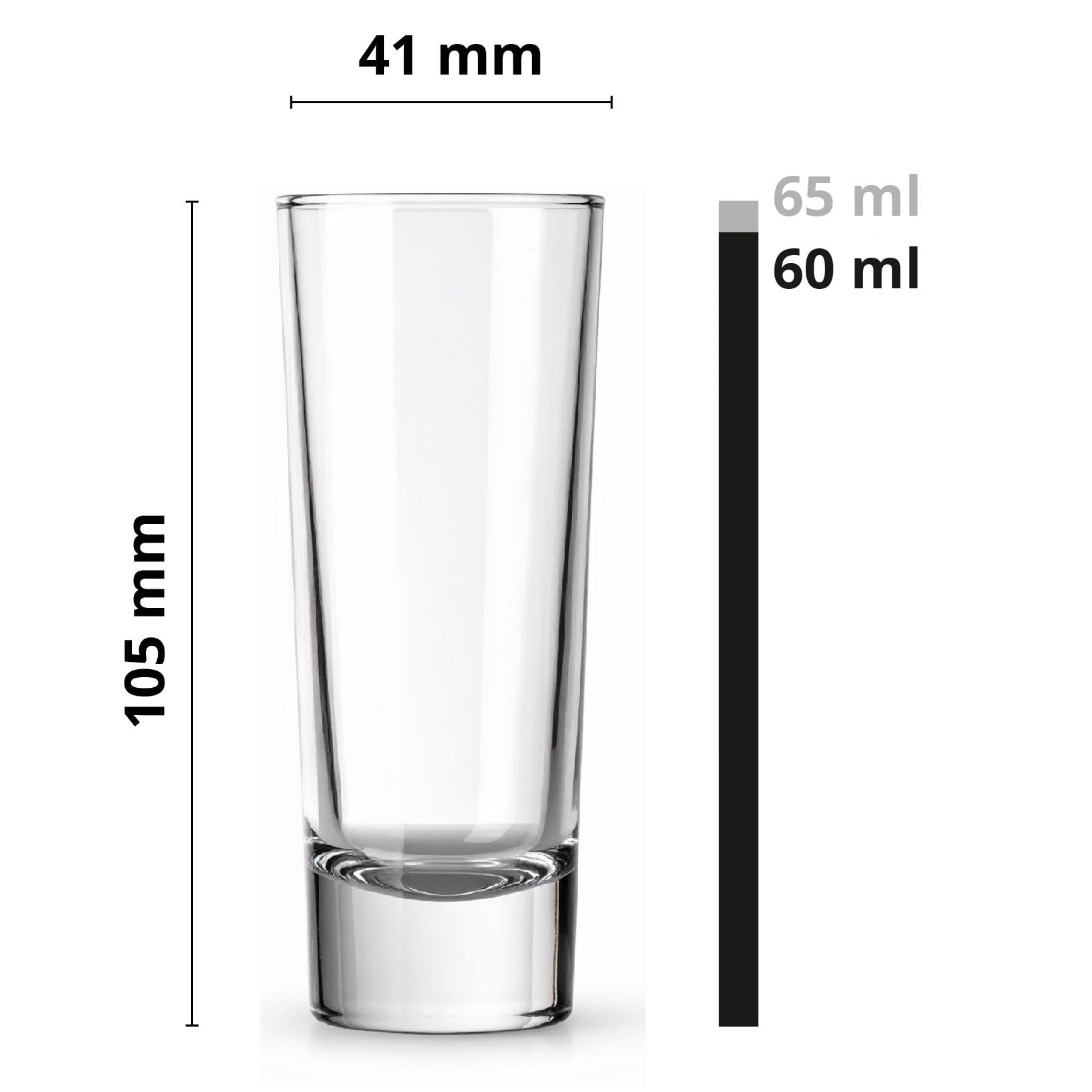 Glasmark KROSNO 1992 Bicchierini da Shot con Fondo Pesante – Set 12 Pezzi – 65 ml – Trasparente – Lavabile in Lavastoviglie