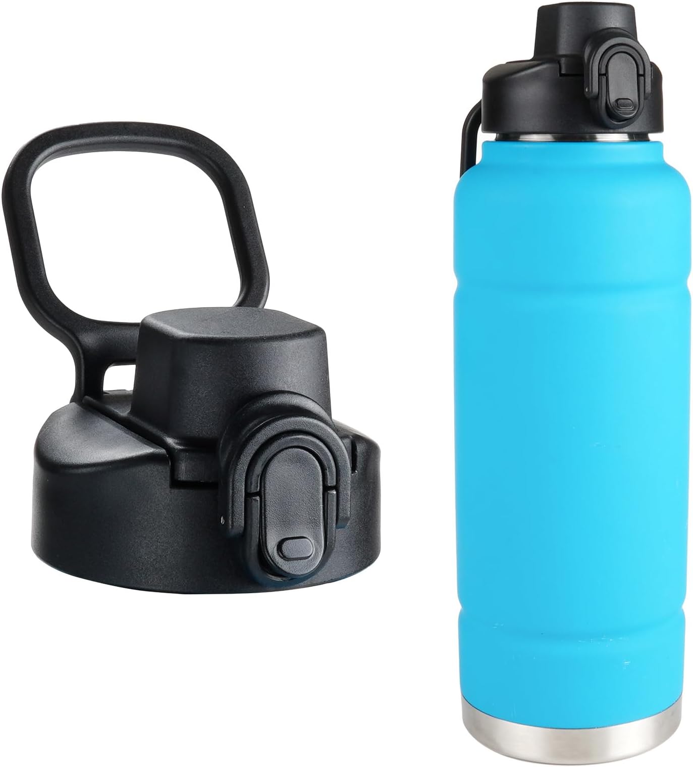 Auto Spout Lid for Bubba Trailblazer 24 32 40 oz Stainless Steel Water Bottle, 2 Pack Lid Compatible with Bubba Flo Kids 16oz Wide Mouth Water Bottle, Portable Replacement Lid（2pcs）