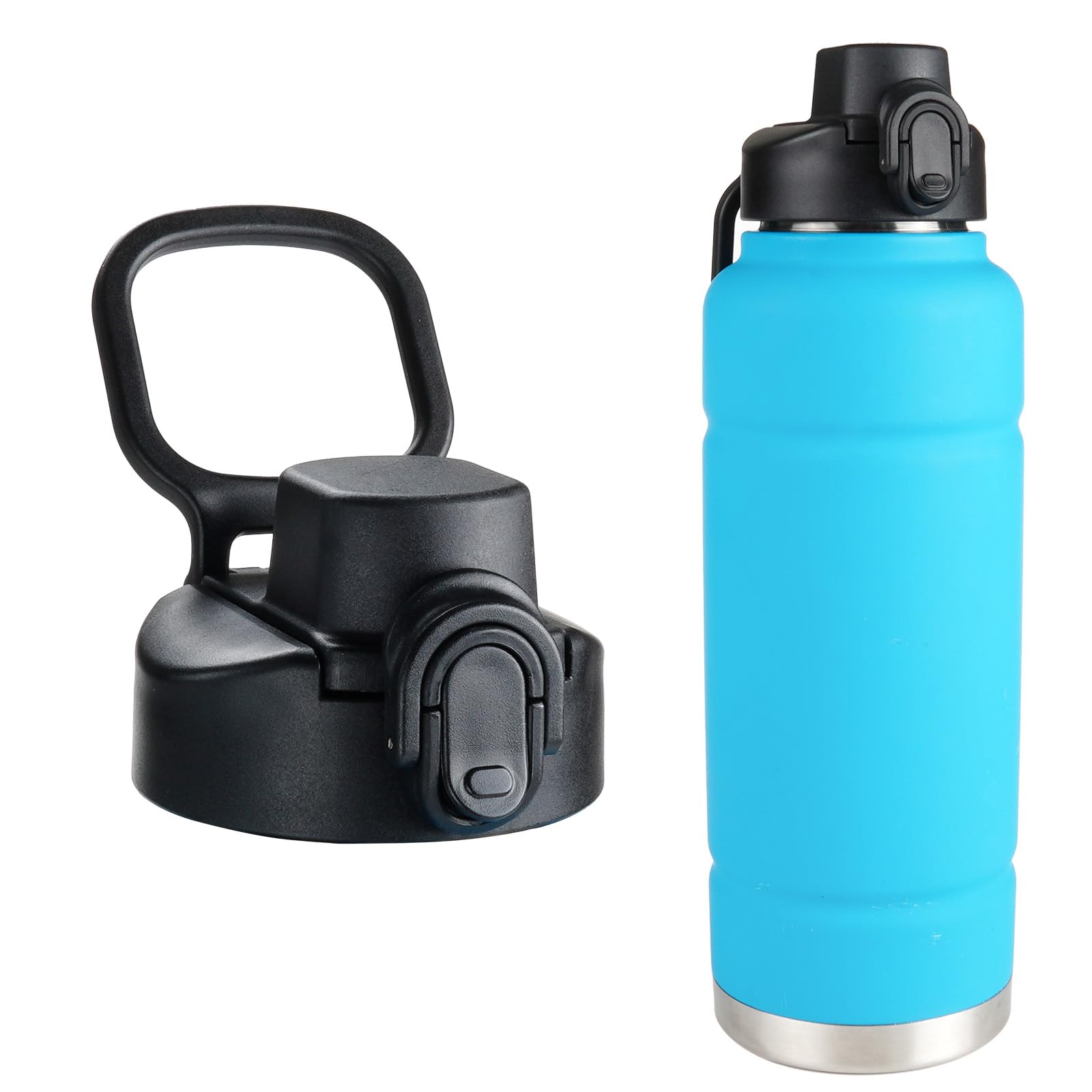 Auto Spout Lid for Bubba Trailblazer 24 32 40 oz Stainless Steel Water Bottle, 2 Pack Lid Compatible with Bubba Flo Kids 16oz Wide Mouth Water Bottle, Portable Replacement Lid（2pcs）