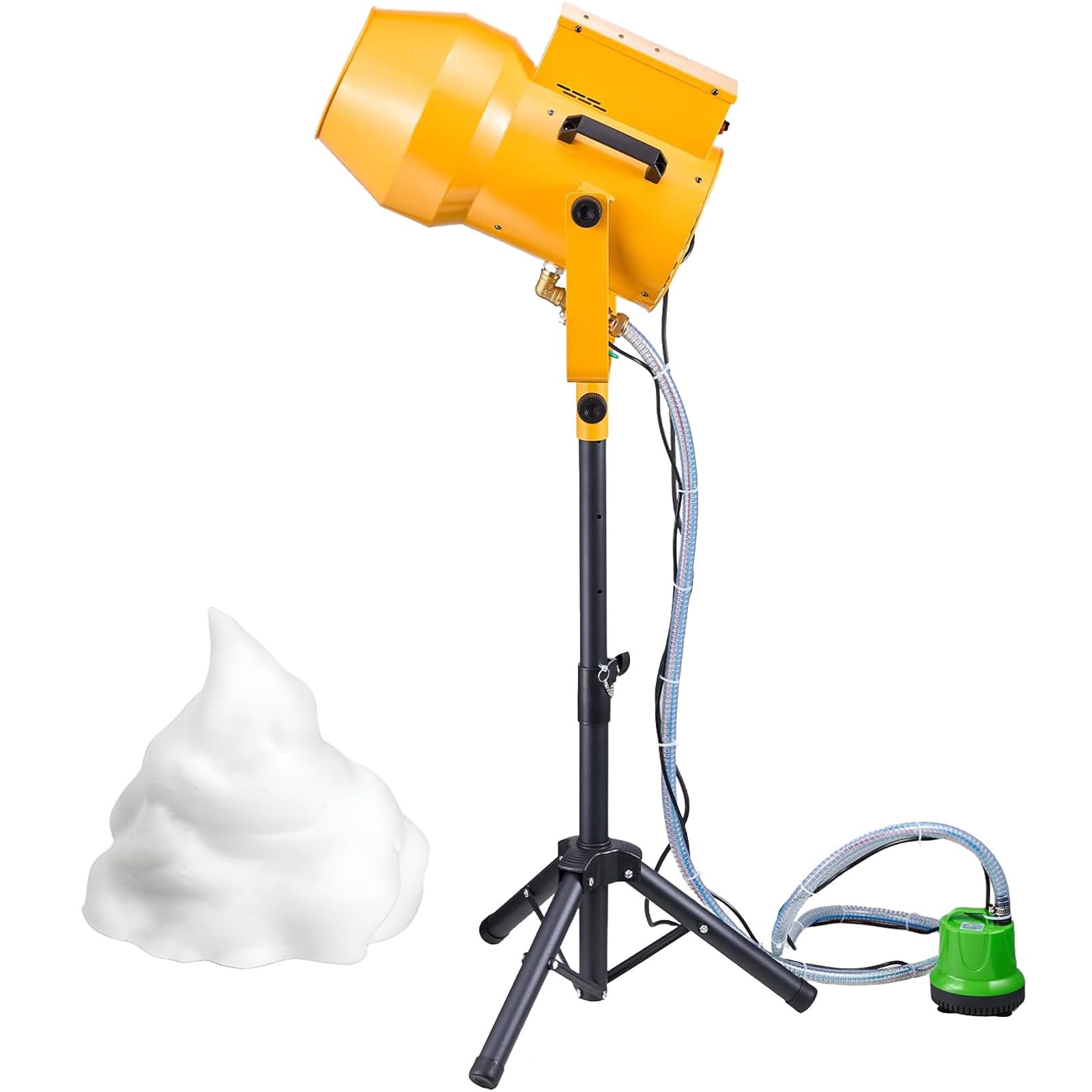 Maszyna do robienia piany imprezowej, 1000 W, produkcja pianki 20 m³/min, zasięg 6-10 m, pistolet do baniek mydlanych na letnie imprezy przy basenie,Yellow